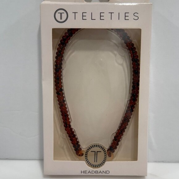 Teleties Spiral Headband Hair Tie Stretch Brown Tortoise Shell Look Sports NEW - Picture 1 of 4